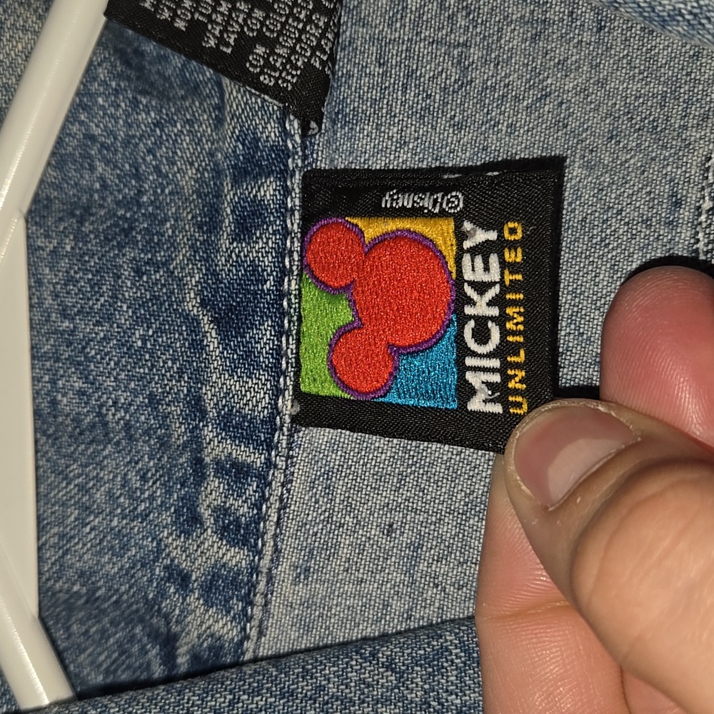 Vintage Mickey Unlimited Feelin Fine Denim Vest Embroidered Large - Picture 5 of 16